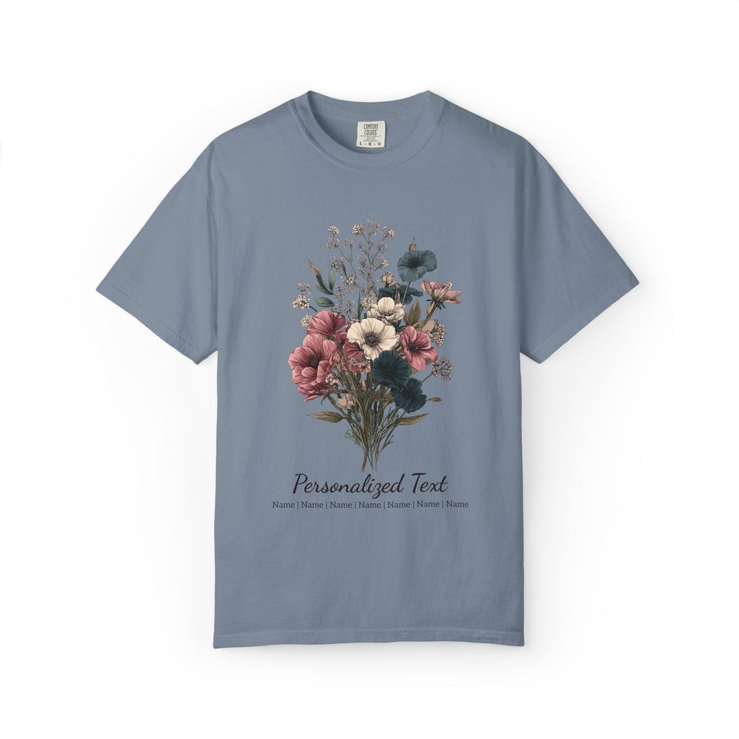 Printify T-Shirt Blue Jean / S Personalized Gardening T-Shirt – Custom Garden Bouquet Gift for Plant Lovers