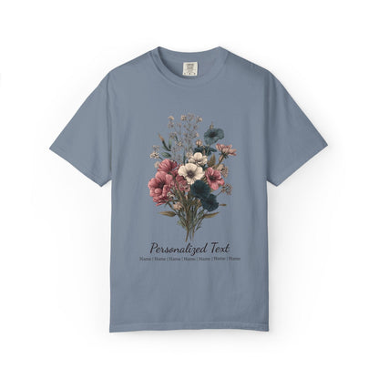 Printify T-Shirt Blue Jean / S Personalized Gardening T-Shirt – Custom Garden Bouquet Gift for Plant Lovers