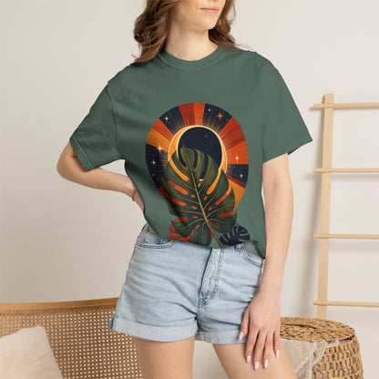 Botanical Vibes T-Shirt Blue Jean / S Retro Monstera Eclipse T-Shirt - Vintage Botanical Art