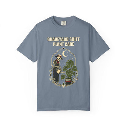 Botanical Vibes T-Shirt Blue Jean / S Skeleton Plant Care Halloween Shirt - Gardener Gift