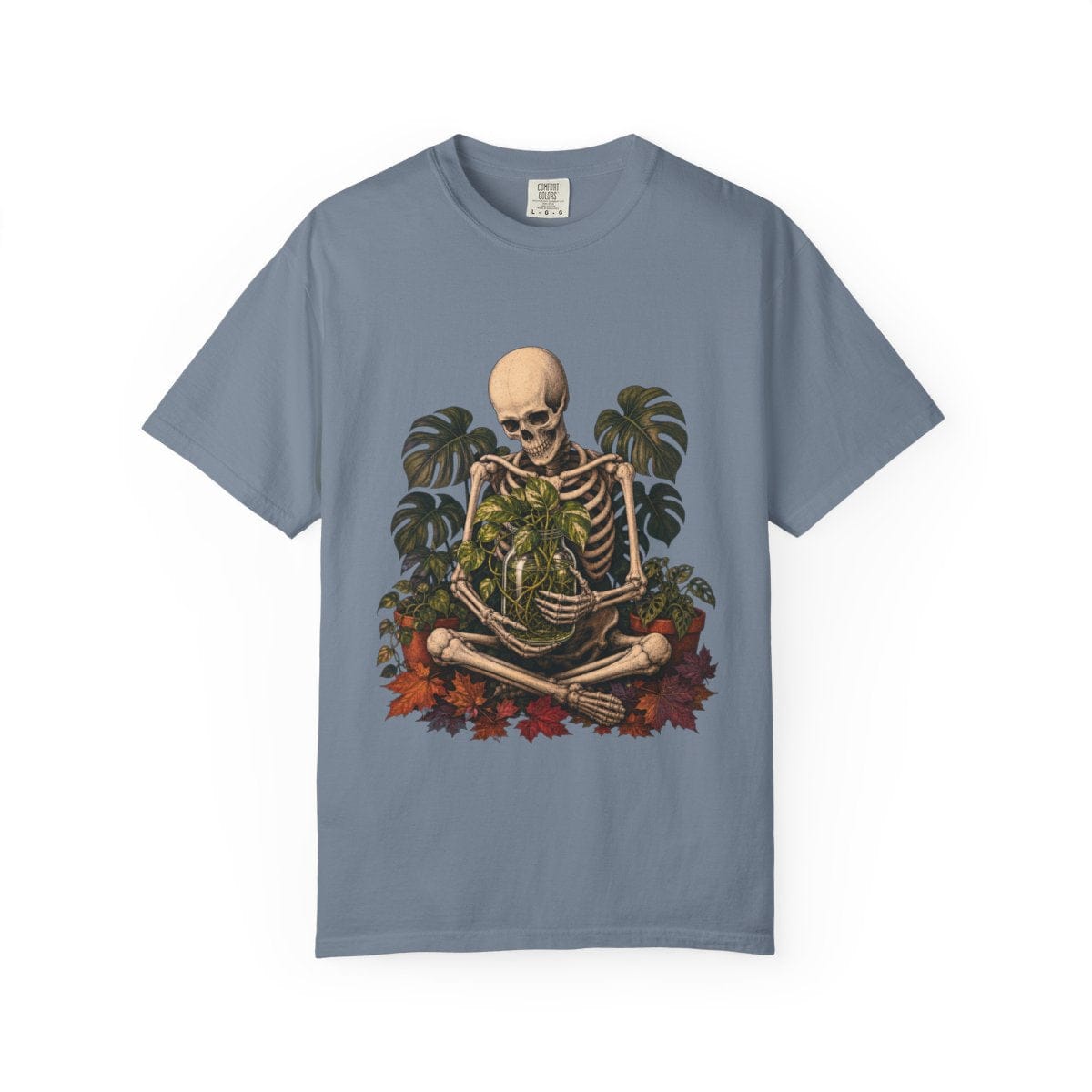 Botanical Vibes T-Shirt Blue Jean / S Skeleton Propagation Keeper T-Shirt - Halloween Plant Art