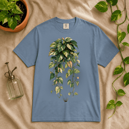 Printify T-Shirt Blue Jean / S Variegated Pothos Graphic T-Shirt - Plant Lover Gift