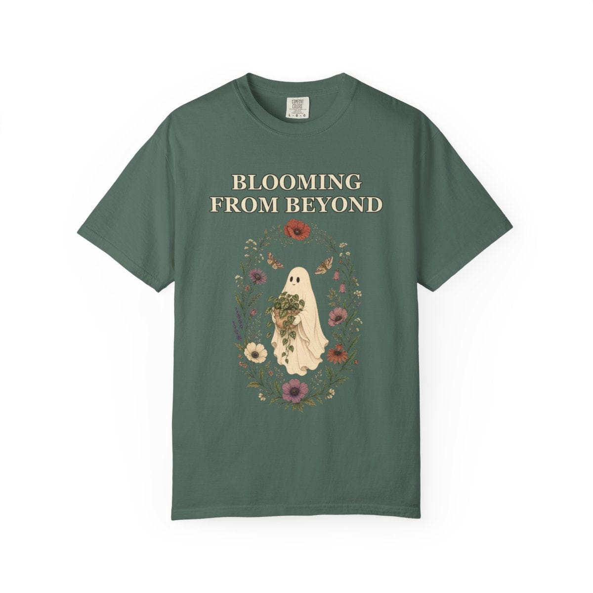 Botanical Vibes T-Shirt Blue Spruce / S Floral Ghost Halloween Shirt - Cottagecore Plant Tee