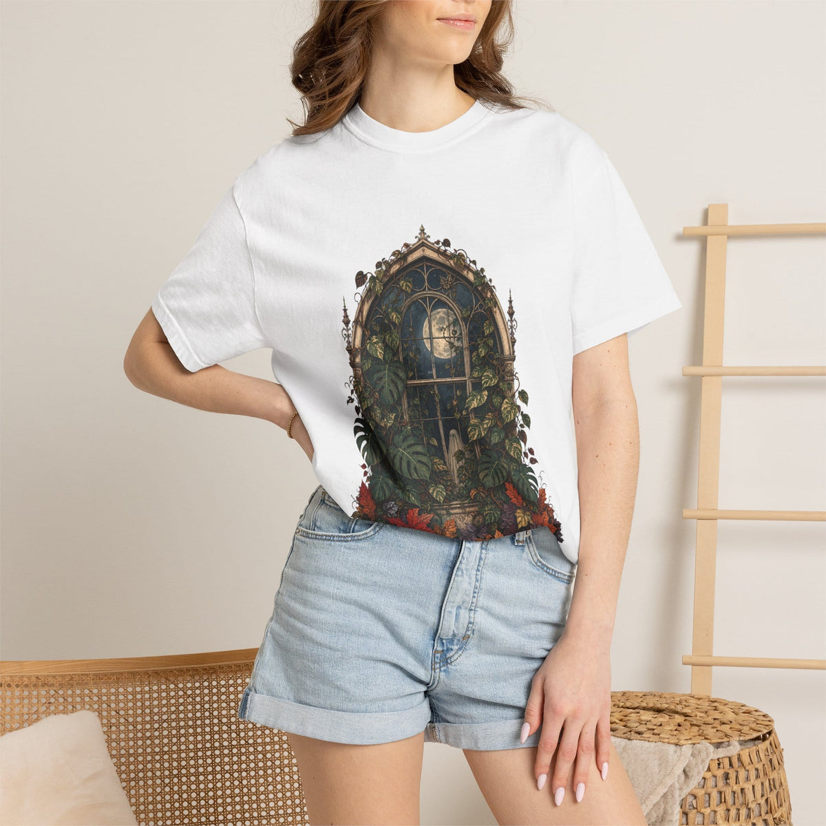 Botanical Vibes T-Shirt Blue Spruce / S Ghostly Greenhouse T-Shirt - Haunted Botanical Art