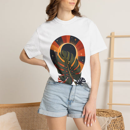 Botanical Vibes T-Shirt Blue Spruce / S Retro Monstera Eclipse T-Shirt - Vintage Botanical Art