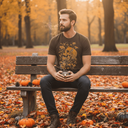 Printify T-Shirt Botanical Skull & Vines Halloween Shirt – Unisex Cotton