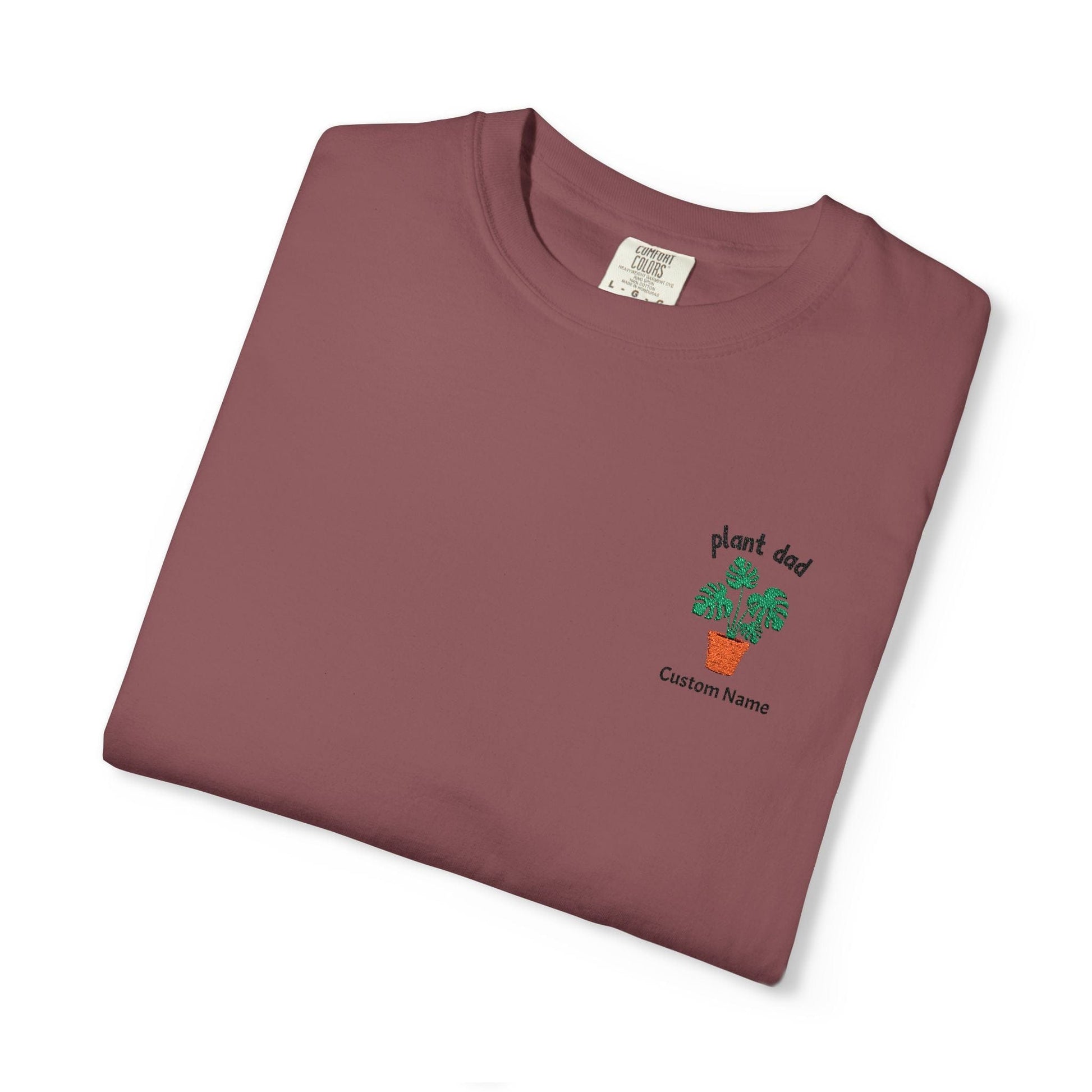 Printify T-Shirt Brick / S Personalized Plant Dad T-Shirt – Custom Embroidered Plant Lover Gift