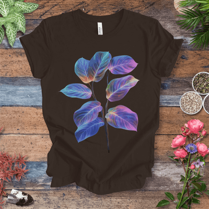 Printify T-Shirt Brown / S Neon Glow Calathea plant T-Shirt