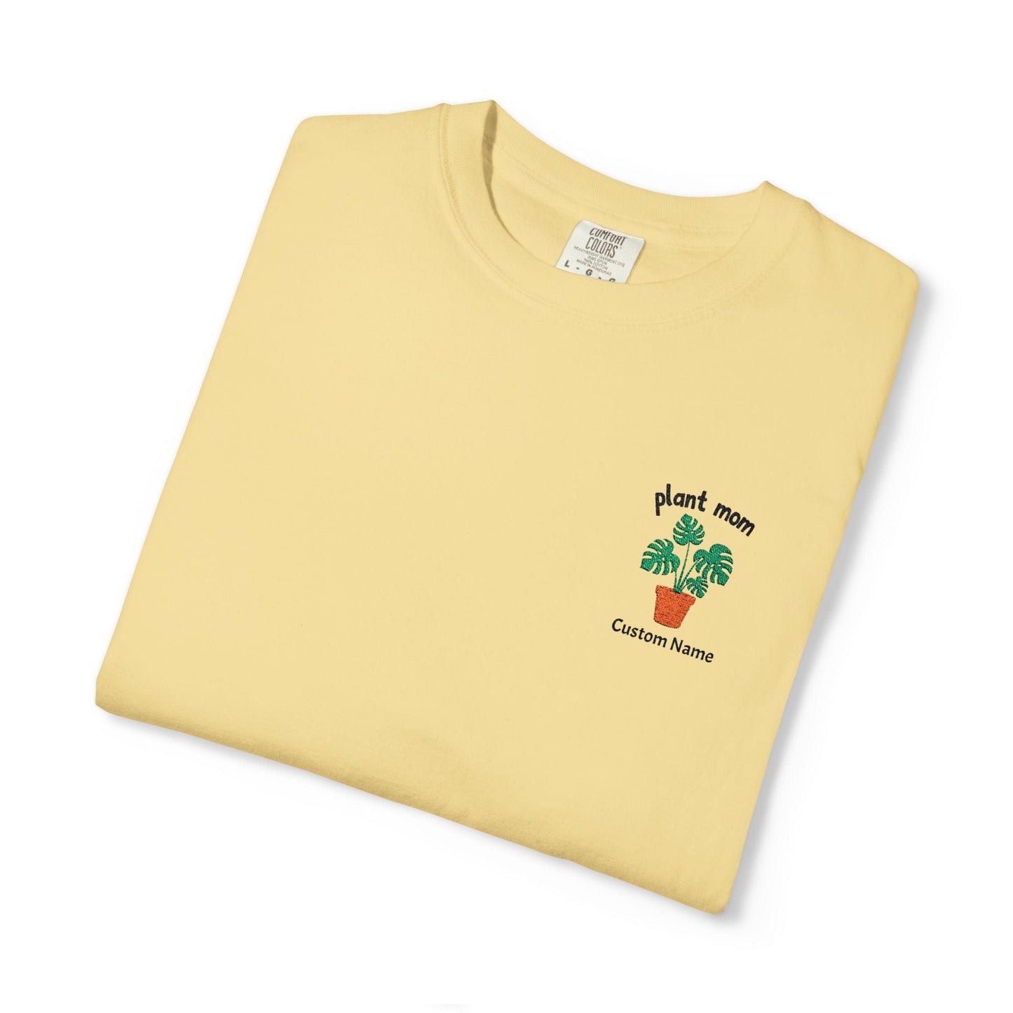 Printify T-Shirt Butter / M Personalized Plant Mom T-Shirt – Custom Embroidered Plant Lover Gift