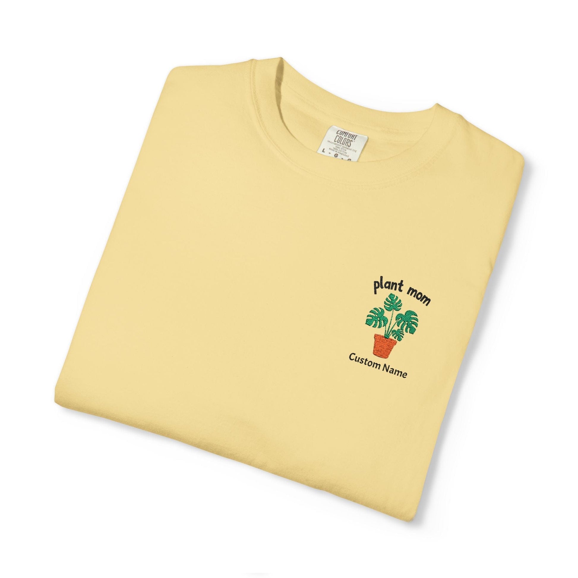 Printify T-Shirt Butter / M Personalized Plant Mom T-Shirt – Custom Embroidered Plant Lover Gift