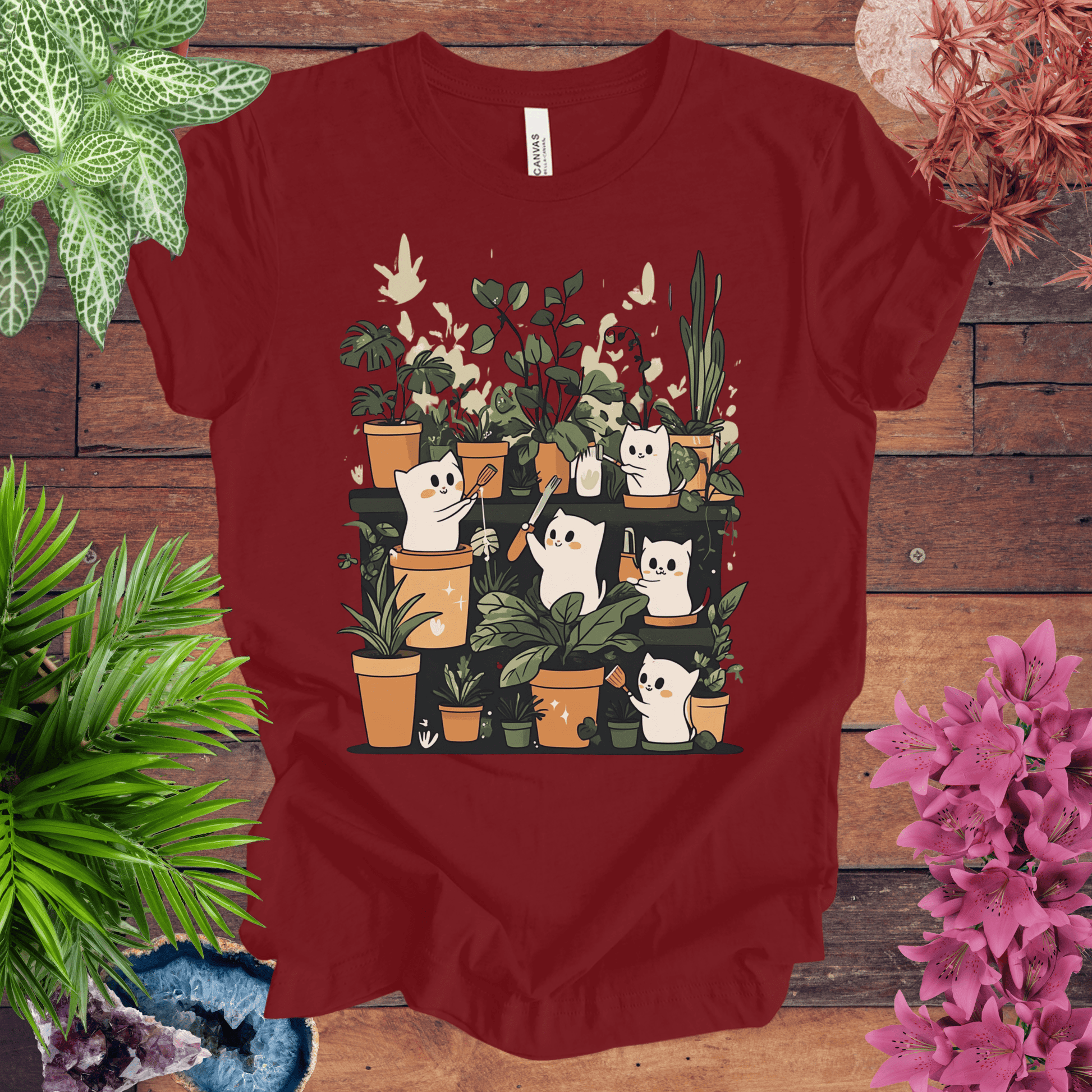 Printify T-Shirt Cardinal / S Boo-tiful Houseplants T-Shirt