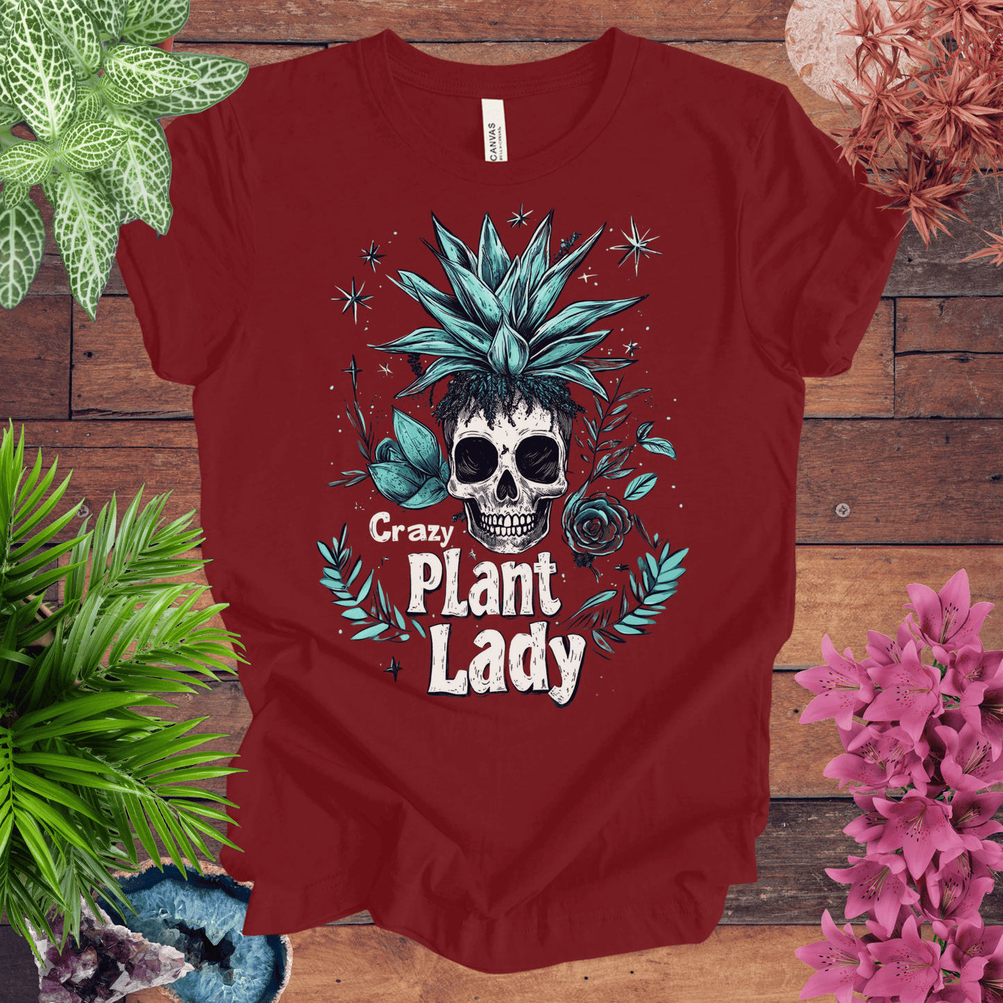 Printify T-Shirt Cardinal / S Crazy Plant Lady T-Shirt