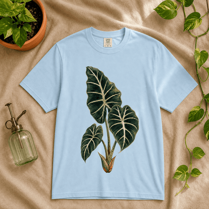 Printify T-Shirt Chambray / S Alocasia Velvet Graphic T-Shirt - Plant Lover Gift