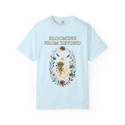 Botanical Vibes T-Shirt Chambray / S Floral Ghost Halloween Shirt - Cottagecore Plant Tee