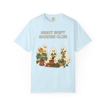 Botanical Vibes T-Shirt Chambray / S Ghost Gardening Halloween Shirt - Plant Lover Tee