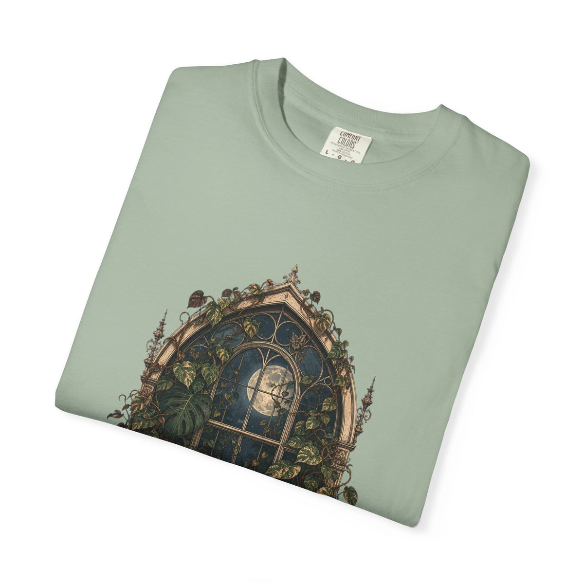Botanical Vibes T-Shirt Chambray / S Ghostly Greenhouse T-Shirt - Haunted Botanical Art