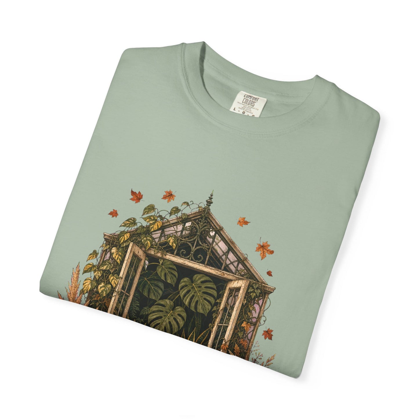 Botanical Vibes T-Shirt Chambray / S Harvest Greenhouse T-Shirt - Fall Houseplant Art