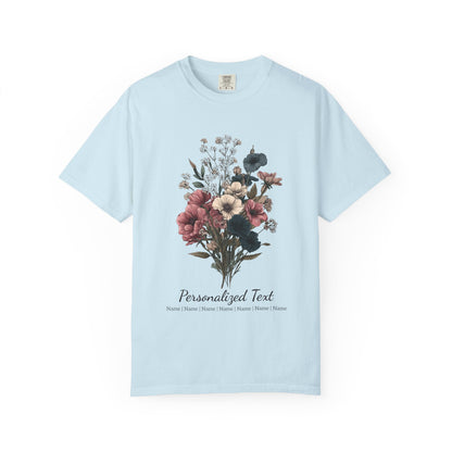 Printify T-Shirt Chambray / S Personalized Gardening T-Shirt – Custom Garden Bouquet Gift for Plant Lovers
