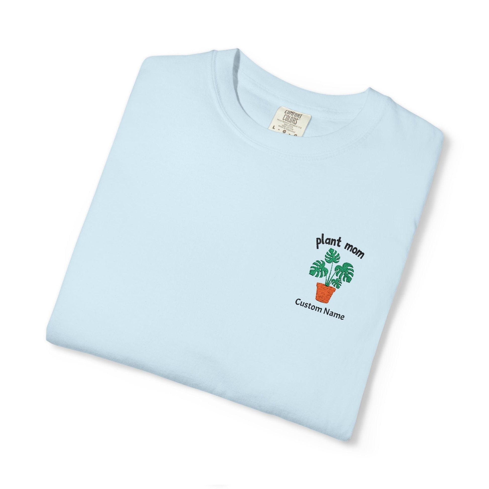 Printify T-Shirt Chambray / S Personalized Plant Mom T-Shirt – Custom Embroidered Plant Lover Gift