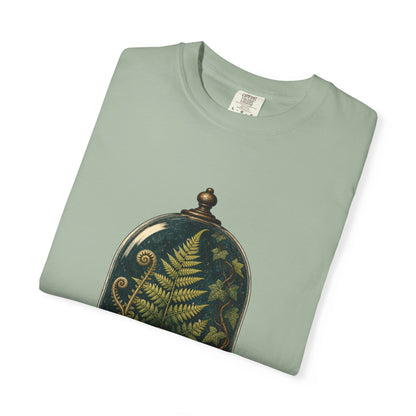 Botanical Vibes T-Shirt Chambray / S Skull Terrarium Fern T-Shirt - Gothic Houseplant Art