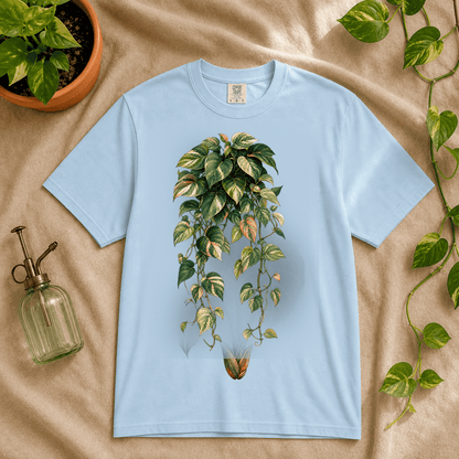 Printify T-Shirt Chambray / S Variegated Pothos Graphic T-Shirt - Plant Lover Gift