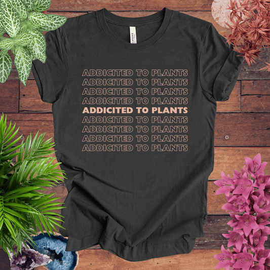 Printify T-Shirt Dark Grey Heather / S Addicted to Houseplants T-Shirt