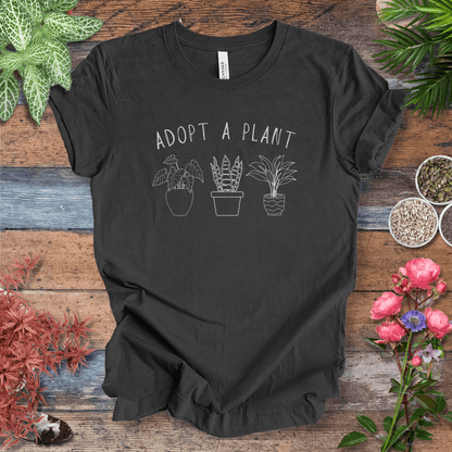 Printify T-Shirt Dark Grey Heather / S Adopt A Plant T-Shirt