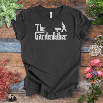 Printify T-Shirt Dark Grey Heather / S Dad Gardening T-Shirt – “The Gardenfather” Funny Gardener Gift Tee