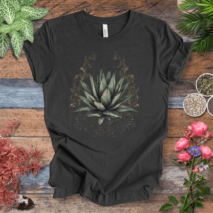 Printify T-Shirt Dark Grey Heather / S Elegant Agave Frame T-Shirt