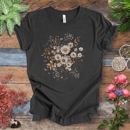 Printify T-Shirt Dark Grey Heather / S Golden Harvest Daisy Floral T-Shirt