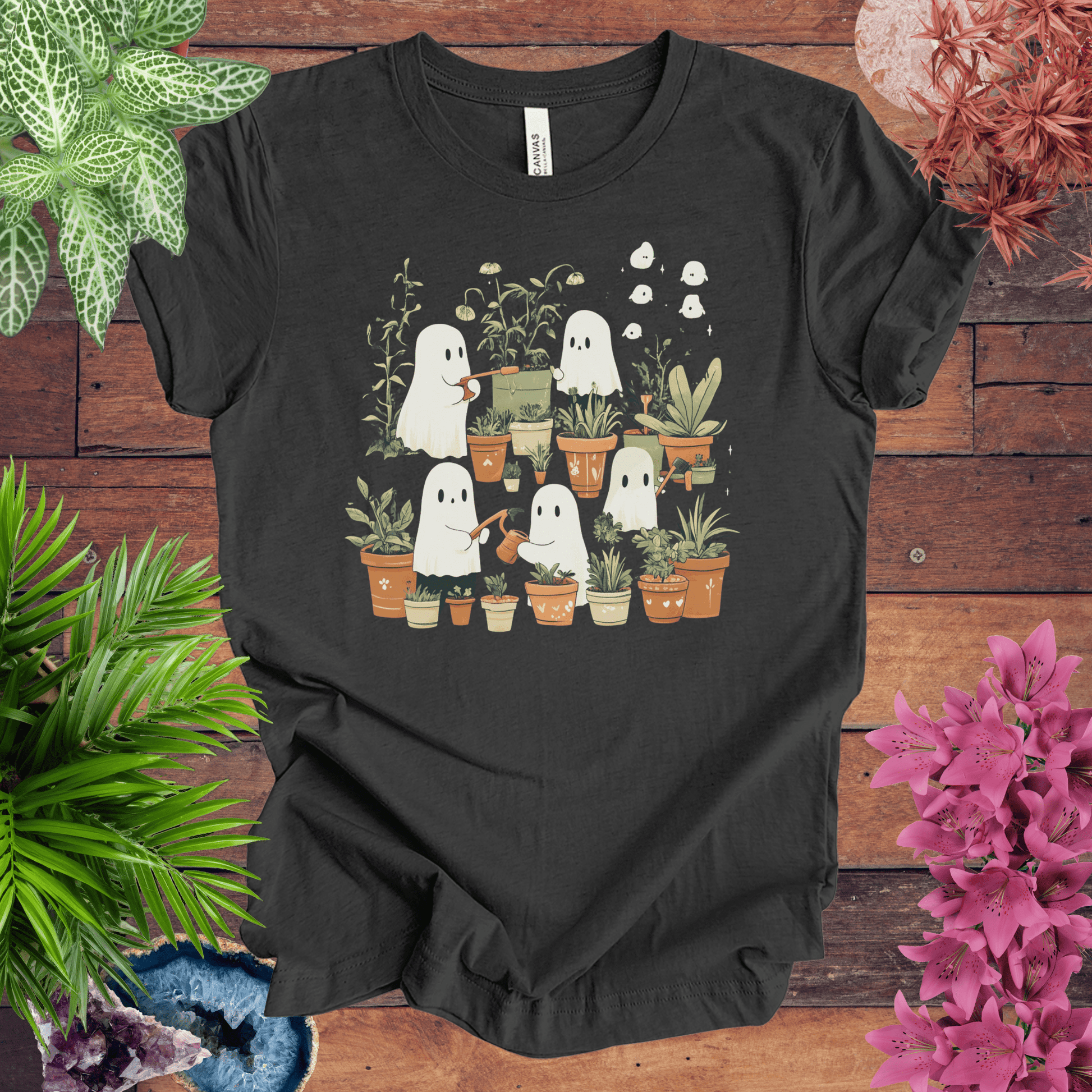 Printify T-Shirt Dark Grey Heather / S Haunted by Houseplants T-Shirt