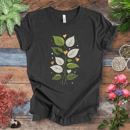 Printify T-Shirt Dark Grey Heather / S Heartfelt Greenery T-Shirt