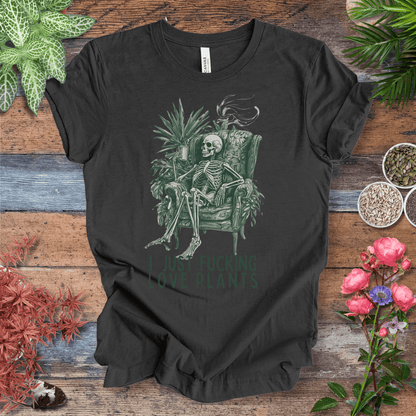 Printify T-Shirt Dark Grey Heather / S I Just Love Plants Skeleton T-Shirt