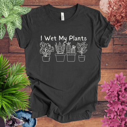 Printify T-Shirt Dark Grey Heather / S I Wet My Plants T-Shirt
