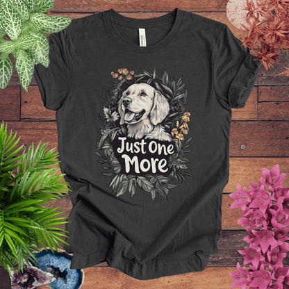 Printify T-Shirt Dark Grey Heather / S Just One More - Golden Retriever Edition T-Shirt