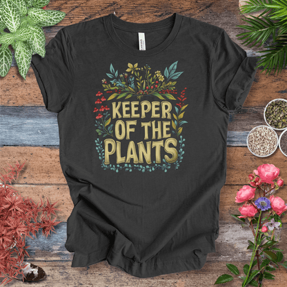 Printify T-Shirt Dark Grey Heather / S Keeper of the Plants – Colorful Blooms Edition | Plant Lover Tee