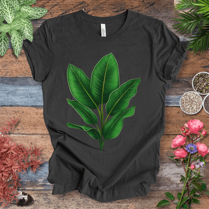 Printify T-Shirt Dark Grey Heather / S Lush Green Tropical Leaves Jungle Vibes Plant Lover T-Shirt