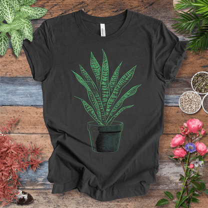 Printify T-Shirt Dark Grey Heather / S Minimalist Snake Plant Glow T-Shirt