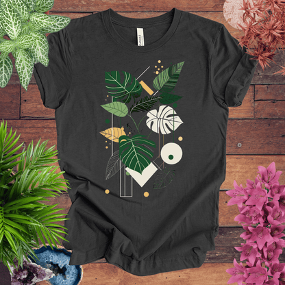 Printify T-Shirt Dark Grey Heather / S Modern Botanical Monstera Deliciosa Houseplant T-Shirt