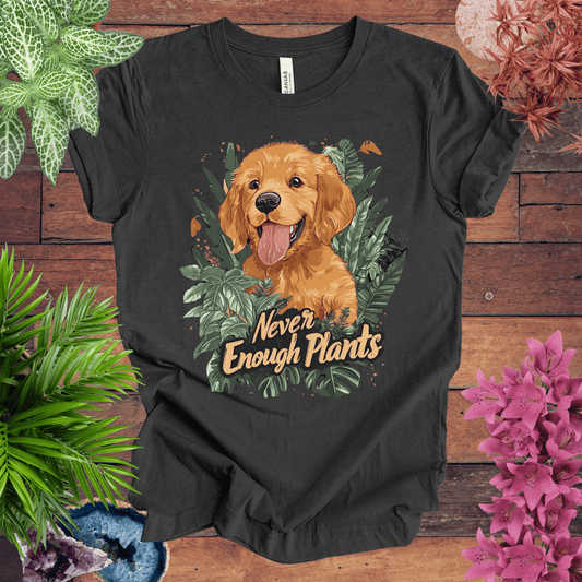 Printify T-Shirt Dark Grey Heather / S Never Enough Plants - Golden Retriever Edition T-Shirt