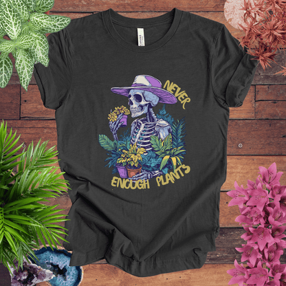 Printify T-Shirt Dark Grey Heather / S Never Enough Plants Skeleton T-Shirt