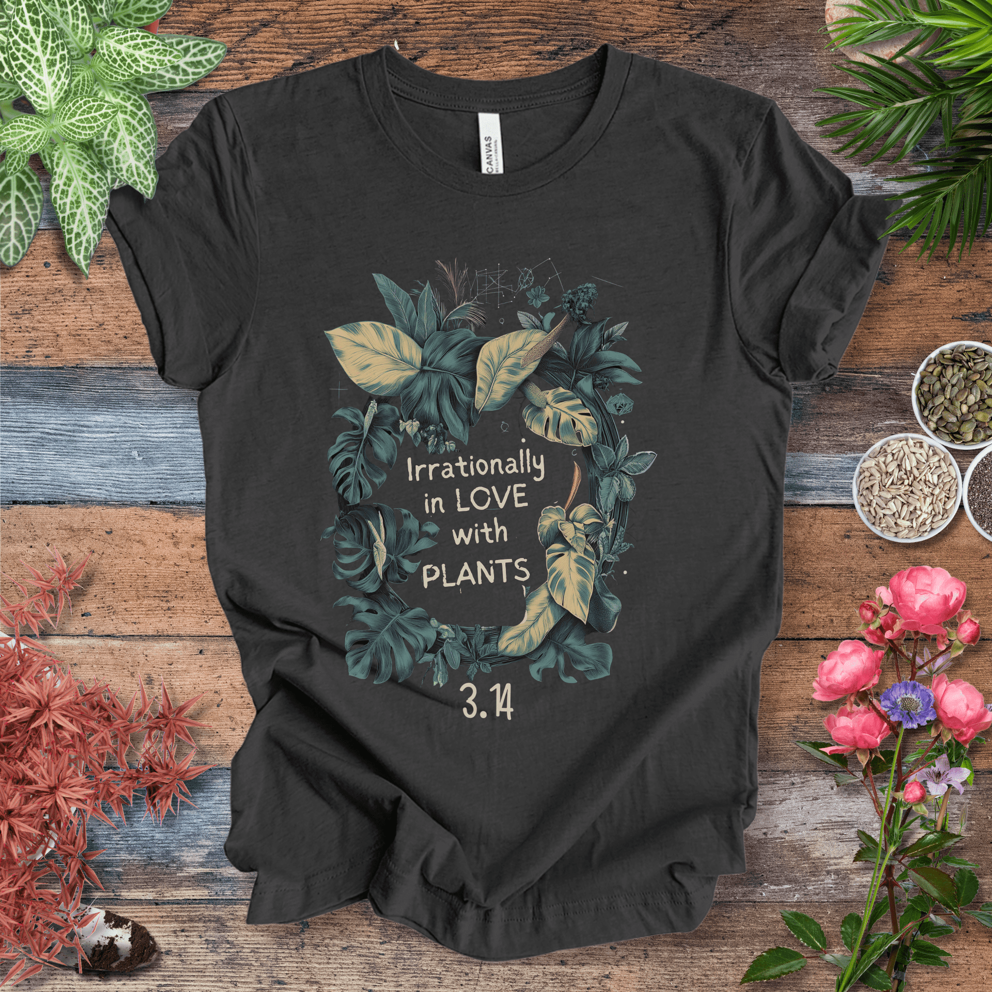Printify T-Shirt Dark Grey Heather / S Pi Day Plant Lover T-Shirt