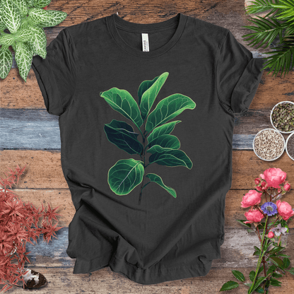 Printify T-Shirt Dark Grey Heather / S Radiant Fiddle Leaf Glow T-Shirt