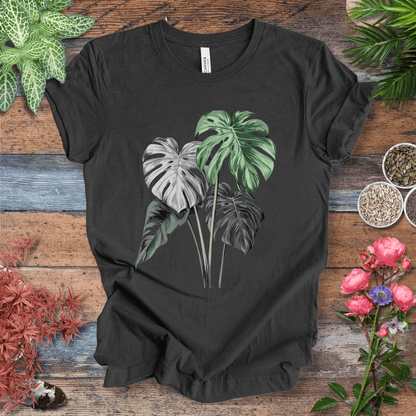 Printify T-Shirt Dark Grey Heather / S Realistic Monstera Plant T-Shirt