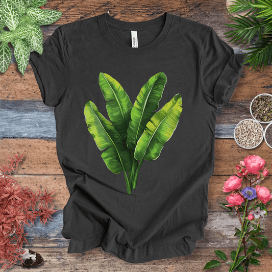 Printify T-Shirt Dark Grey Heather / S Tropical Banana Leaves T-Shirt