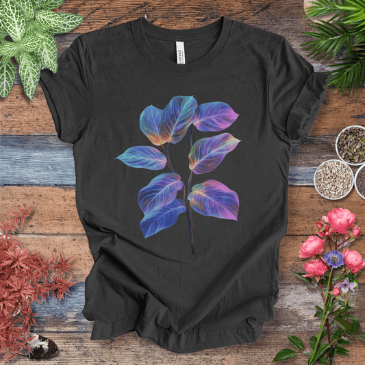 Printify T-Shirt Dark Grey Heather / S Tropical Sunset Gradient Leaf T-Shirt