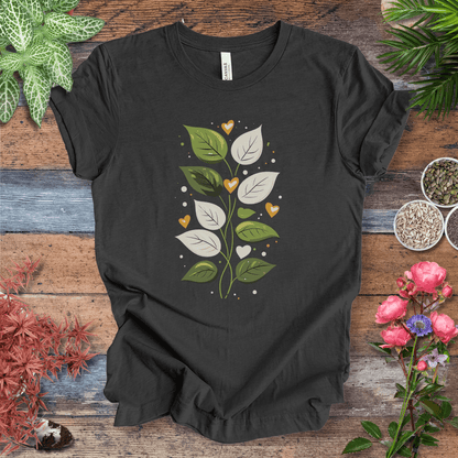Printify T-Shirt Dark Grey Heather / S Vibrant Abstract Leaf T-Shirt