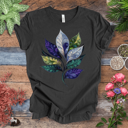 Printify T-Shirt Dark Grey Heather / S Watercolor Galaxy Leaf T-Shirt