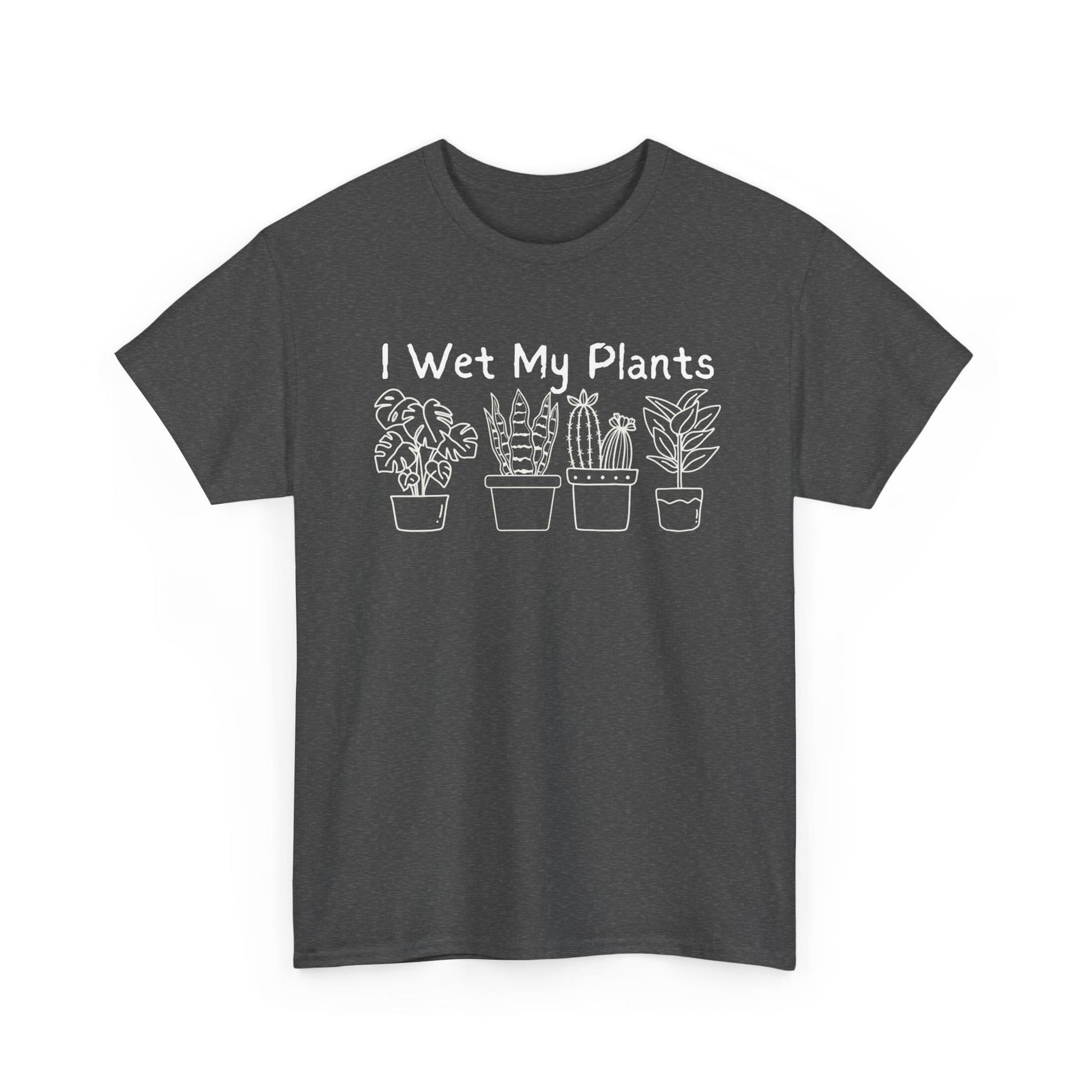 Printify T-Shirt Dark Heather / S I Wet My Plants T-Shirt — Funny Plant Lover Tee for Gardeners