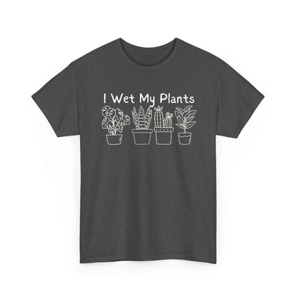 Printify T-Shirt Dark Heather / S I Wet My Plants T-Shirt — Funny Plant Lover Tee for Gardeners